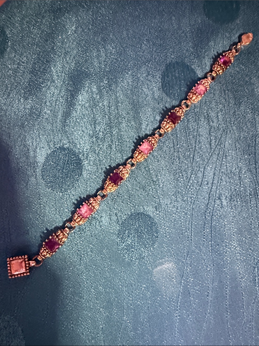 Pink and Purple Crystal Link Bracelet - Women Jewelry